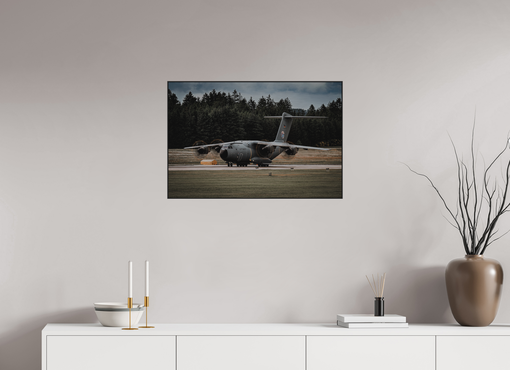 75 x 50 cm, Metal Print, Direct Print on Brushed Aluminium, Frame Aluminium ArtBox 10mm Profile, Black a400m