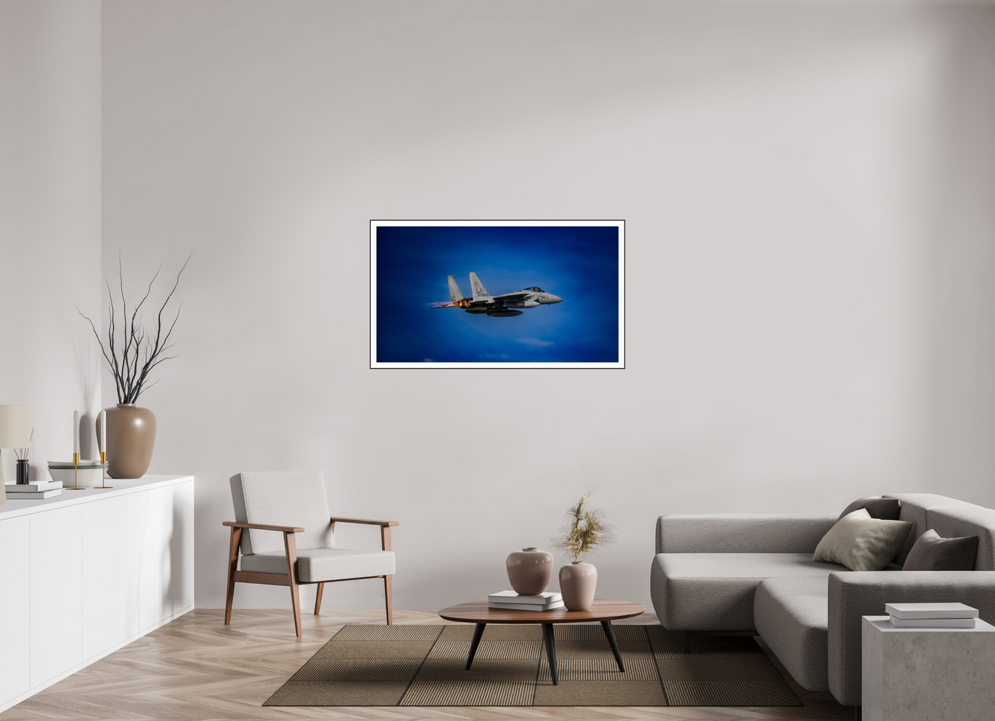 128 x 72 cm, ChromaLuxe HD Metal Print, Aluminium ArtBox, 10 mm Profile Black, Motif border 3cm afterburner