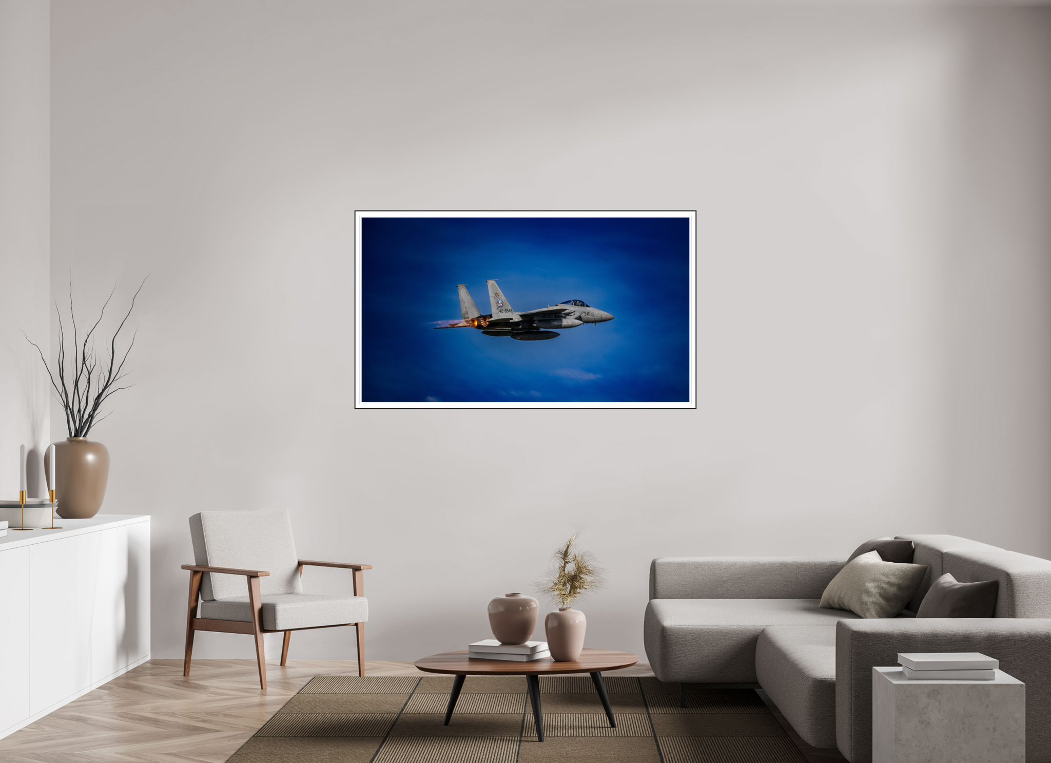 160 x 90 cm, ChromaLuxe HD Metal Print, Aluminium ArtBox, 10 mm Profile Black, Motif border 3cm afterburner