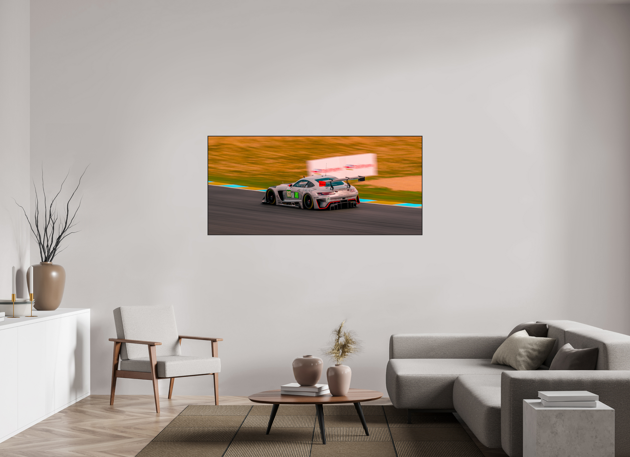 174 x 80 cm, Metal Print, ChromaLuxe HD Metal Print, Frame Aluminium ArtBox 10mm Profile, Black AMG lemans
